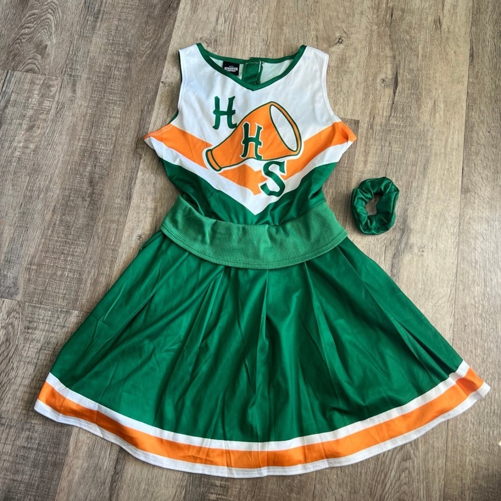 Party City Green and Orange Halloween Cheerleader Costume